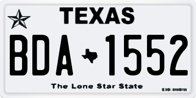 TX license plate BDA1552
