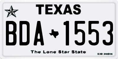 TX license plate BDA1553