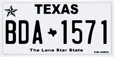 TX license plate BDA1571