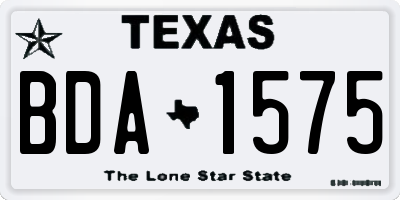 TX license plate BDA1575