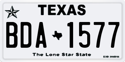 TX license plate BDA1577