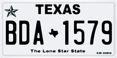 TX license plate BDA1579