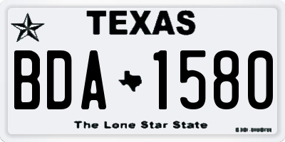TX license plate BDA1580