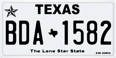 TX license plate BDA1582