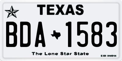 TX license plate BDA1583