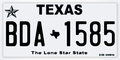 TX license plate BDA1585