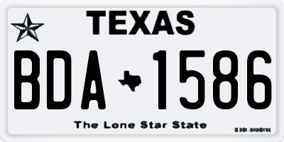 TX license plate BDA1586