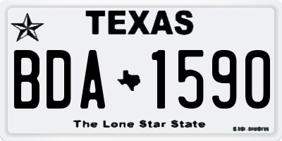 TX license plate BDA1590