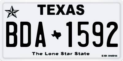 TX license plate BDA1592
