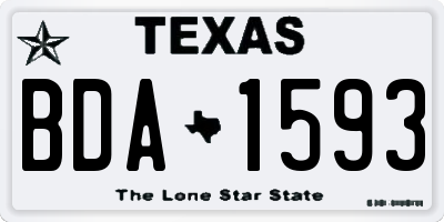 TX license plate BDA1593