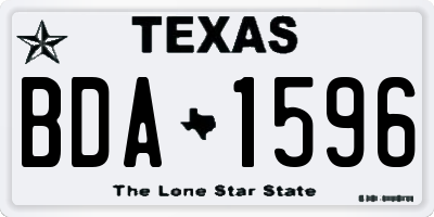 TX license plate BDA1596