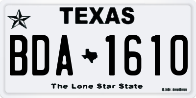 TX license plate BDA1610