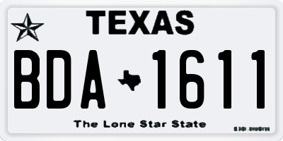 TX license plate BDA1611