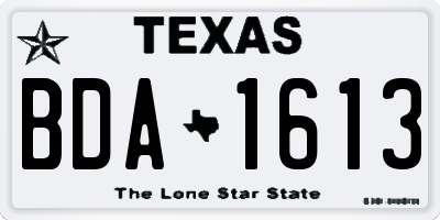 TX license plate BDA1613