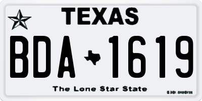 TX license plate BDA1619