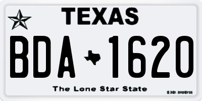 TX license plate BDA1620