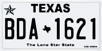 TX license plate BDA1621