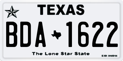 TX license plate BDA1622