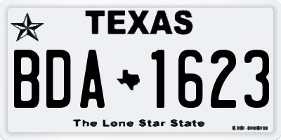 TX license plate BDA1623