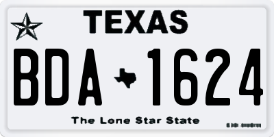 TX license plate BDA1624
