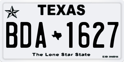 TX license plate BDA1627