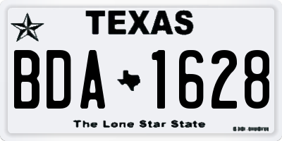 TX license plate BDA1628