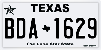 TX license plate BDA1629