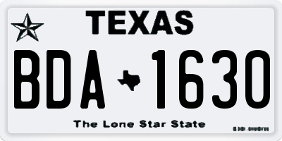 TX license plate BDA1630