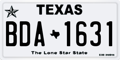 TX license plate BDA1631