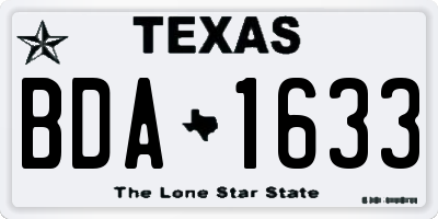 TX license plate BDA1633