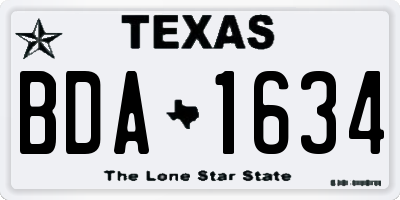 TX license plate BDA1634