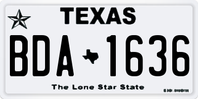 TX license plate BDA1636