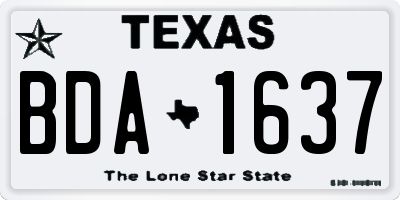 TX license plate BDA1637