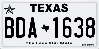 TX license plate BDA1638