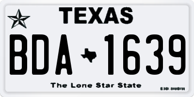 TX license plate BDA1639
