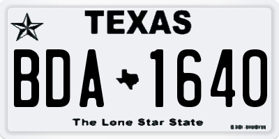 TX license plate BDA1640