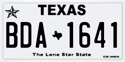 TX license plate BDA1641
