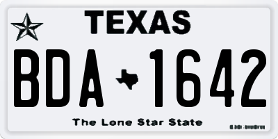 TX license plate BDA1642