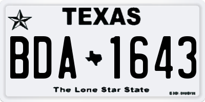TX license plate BDA1643