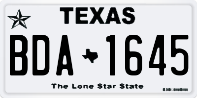 TX license plate BDA1645