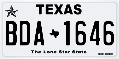 TX license plate BDA1646