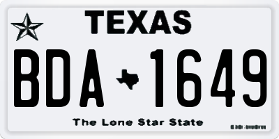 TX license plate BDA1649