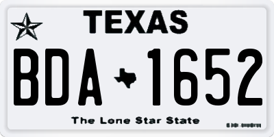 TX license plate BDA1652