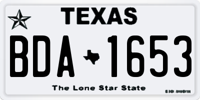 TX license plate BDA1653