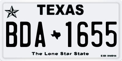 TX license plate BDA1655