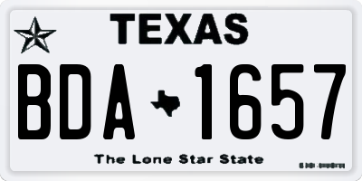 TX license plate BDA1657