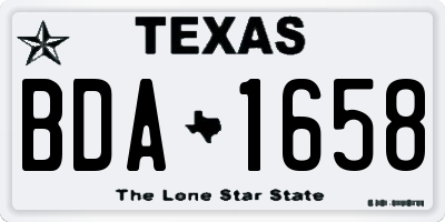 TX license plate BDA1658