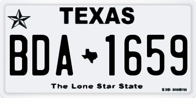 TX license plate BDA1659