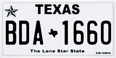 TX license plate BDA1660