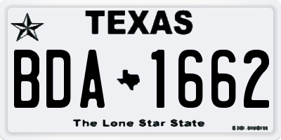TX license plate BDA1662